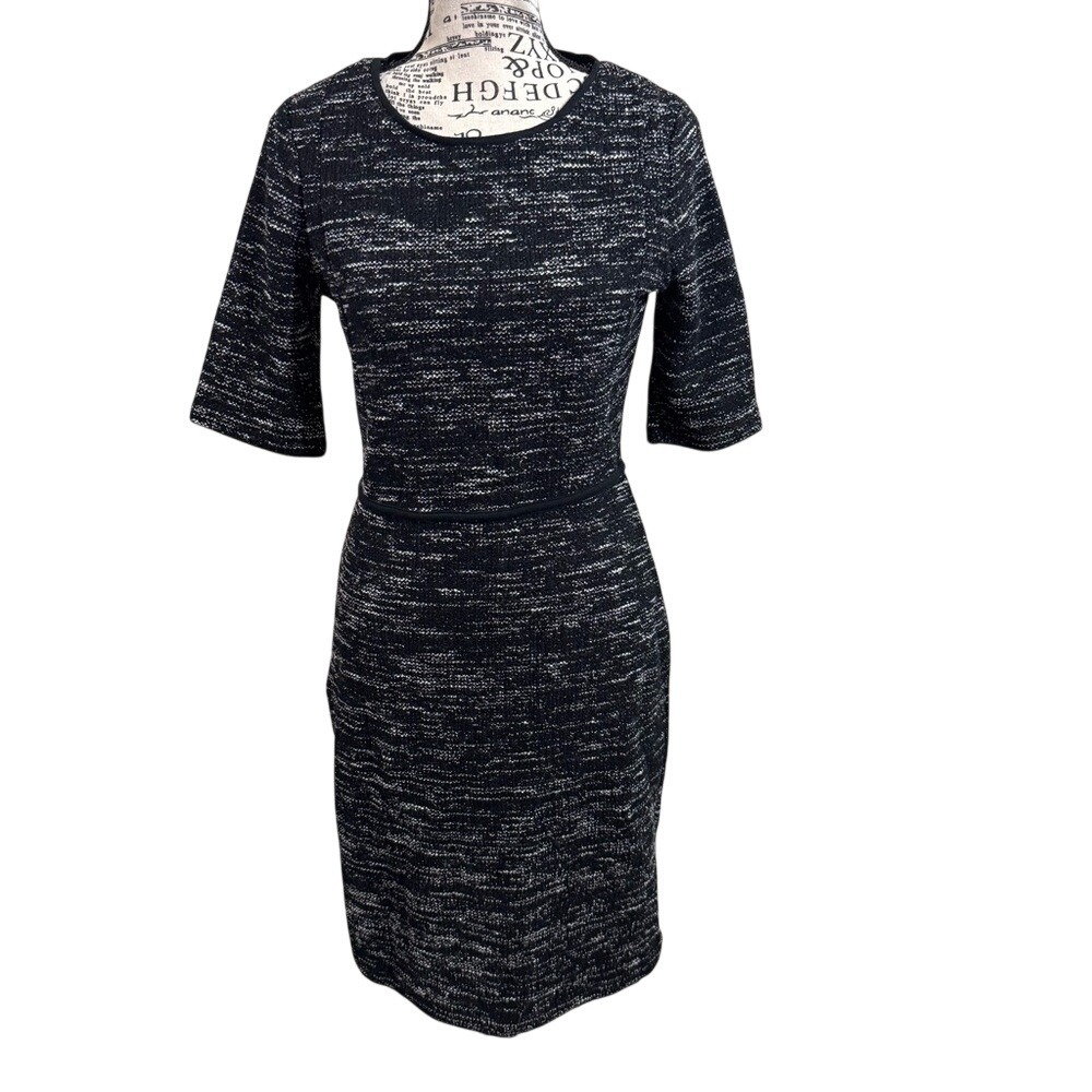 Banana Republic Black and White Sheath Midi Dress